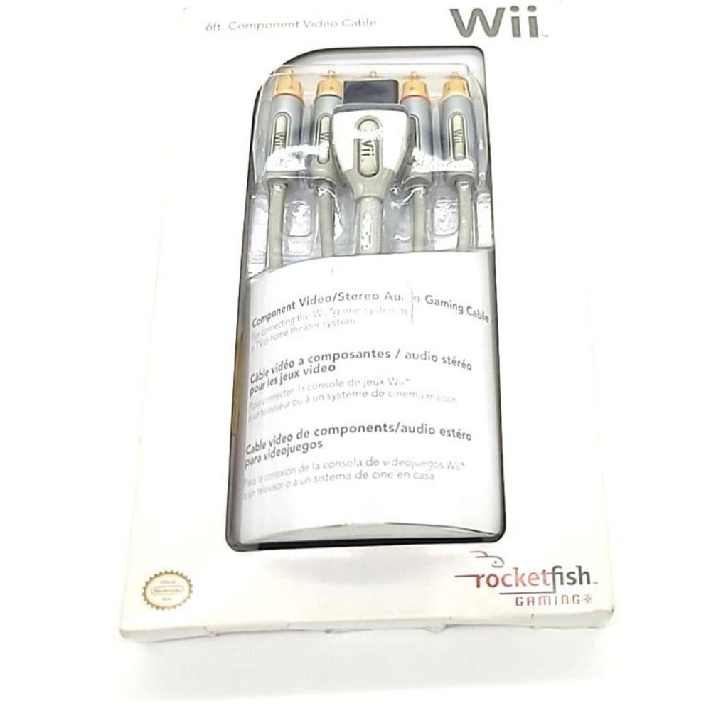 Nintendo Wii Rocketfish Gaming 6ft Component (Red/Blue/Green) Video Cable - New